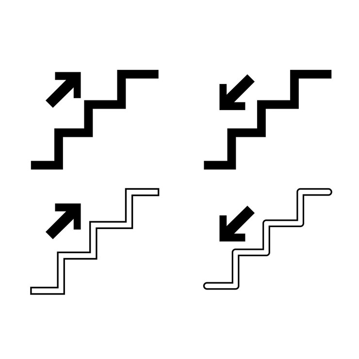 Concepto de negocio de escaleras arriba y abajo