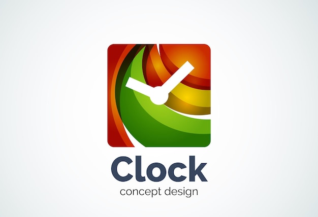 Concepto de negocio de gestión de tiempo de plantilla de logotipo de reloj