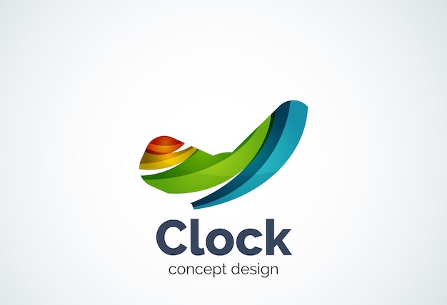 Concepto de negocio de gestión de tiempo de plantilla de logotipo de reloj