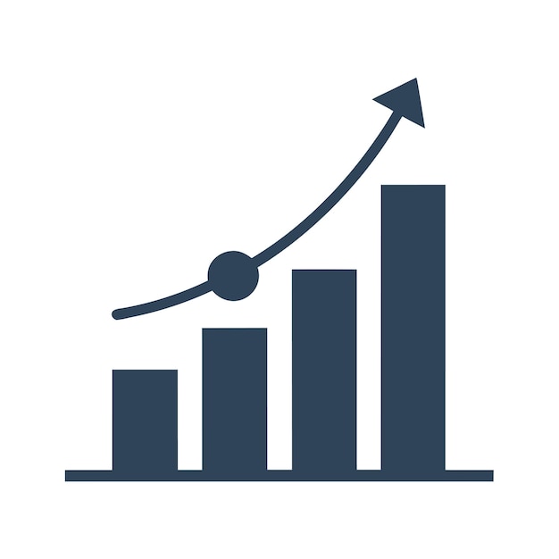 Concepto de negocio con gráfico de crecimiento financiero Diseño de ilustración de estilo vectorial