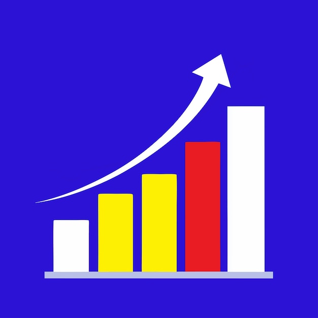 Concepto de negocio con gráfico de crecimiento financiero Diseño de ilustración de estilo vectorial