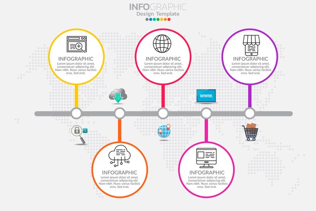 Concepto de negocio con opciones, pasos o procesos. plantilla de infografía