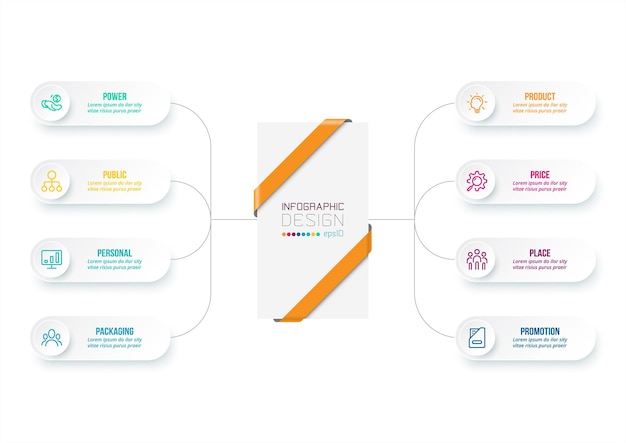 Concepto de negocio de plantilla de infografía con diagrama