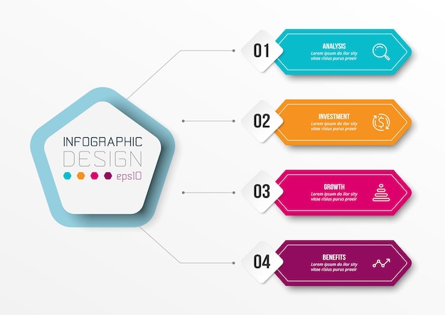 Concepto de negocio de plantilla de infografía con diagrama