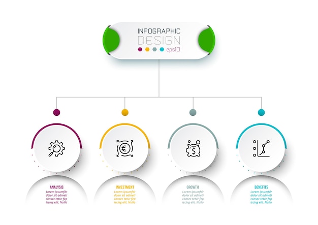 Vector concepto de negocio de plantilla de infografía con diagrama