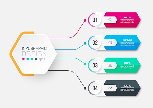 Vector concepto de negocio de plantilla de infografía con diagrama