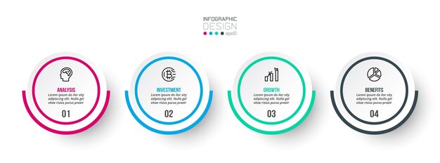 Concepto de negocio de plantilla de infografía con opción