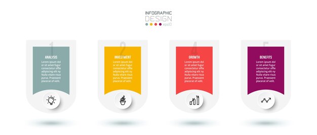 Concepto de negocio de plantilla de infografía con opción