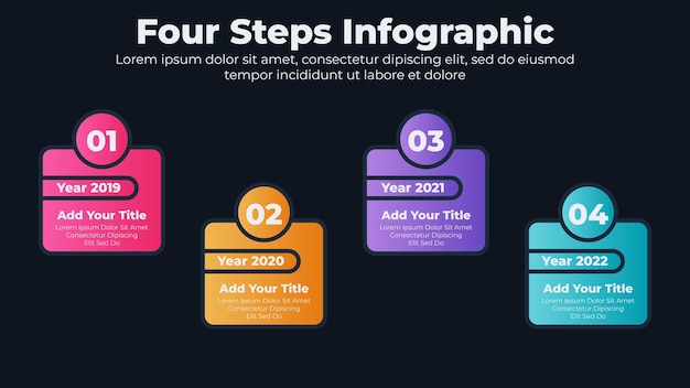 Vector concepto de negocio de plantilla de infografía con paso