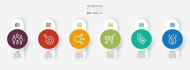 Concepto de negocio de plantilla de infografía con paso