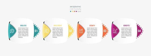 Concepto de negocio de plantilla de infografía con paso