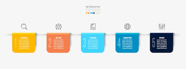 Concepto de negocio de plantilla de infografía con paso