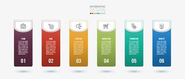 Concepto de negocio de plantilla de infografía con paso