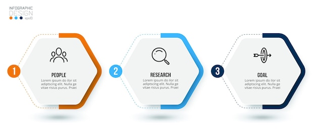 Concepto de negocio de plantilla de infografía con paso