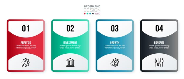 Concepto de negocio de plantilla de infografía con paso