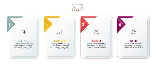 Concepto de negocio de plantilla de infografía con paso