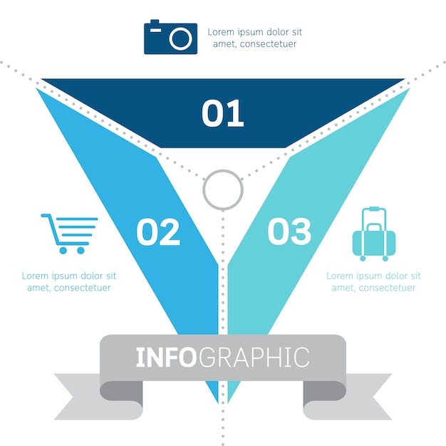 Concepto de negocio de presentación triángulo infografía.