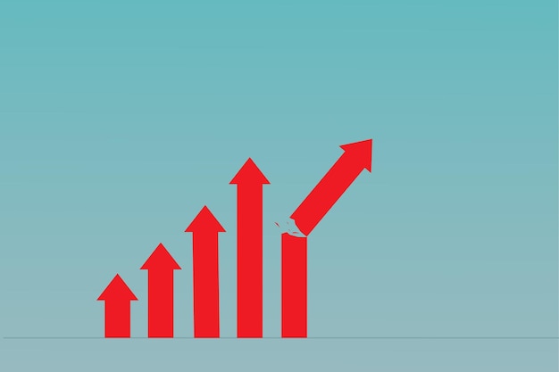 Concepto de negocio y quiebra. gráfico en quiebra con recesión