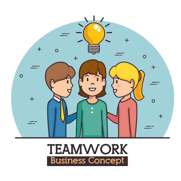 Concepto de negocio de trabajo en equipo