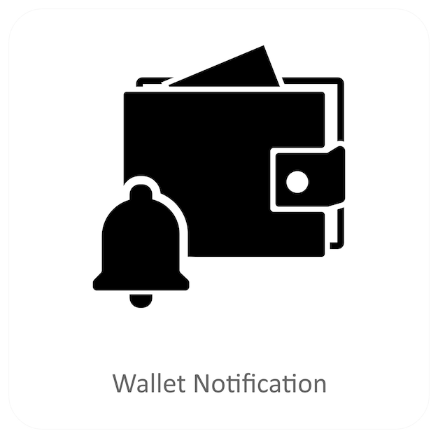 Concepto de notificación de billetera y icono de notificación