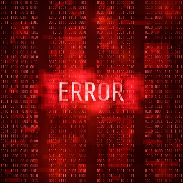 Concepto de notificación de error de alerta de masaje. Informe digital de error. Sistema de piratería por hackers