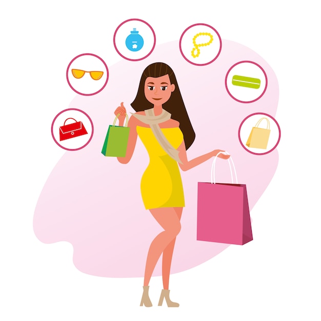 El concepto de novias comprando en la tienda de estilo