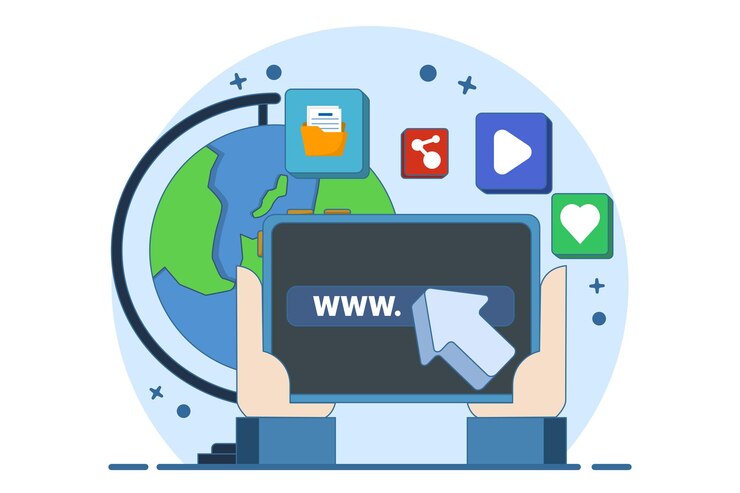 Vector concepto o tecnología de desarrollo de ilustraciones de sitios web para empresas o plataformas comerciales en línea
