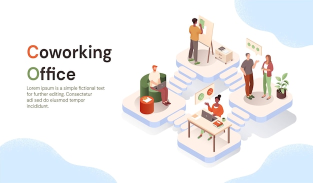 Concepto de oficina de coworking