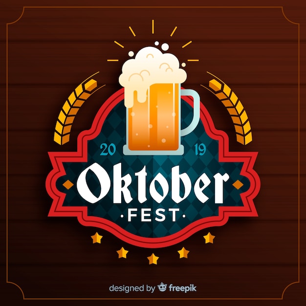 Concepto de oktoberfest con fondo de diseño plano