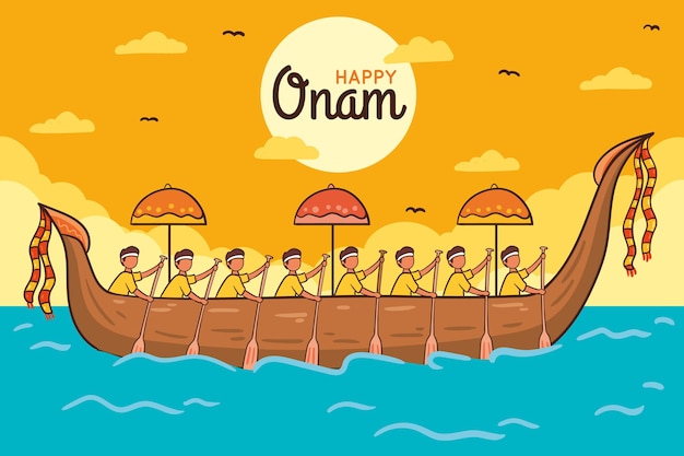 Concepto de onam dibujado a mano