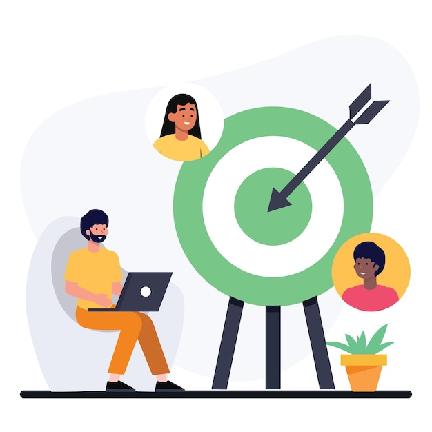 Concepto de optimización de motores de búsqueda de sitios web con personas