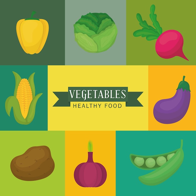 Concepto orgánico del producto con el diseño del icono de las verduras, gráfico del ejemplo 10 eps del vector.