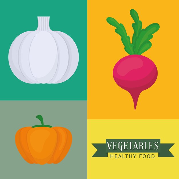 Concepto orgánico del producto con el diseño del icono de las verduras, gráfico del ejemplo 10 EPS del vector.