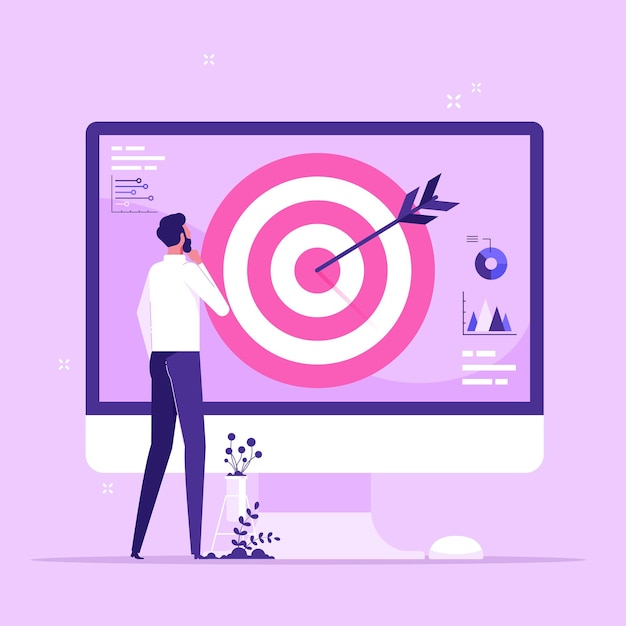 Concepto de orientación digital estrategia de marketing objetivo de negocio