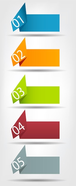 Concepto de origami colorido para el diseño de diferentes negocios. Vect