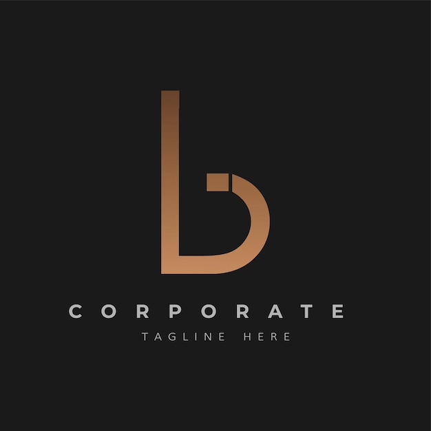 Concepto de oro degradado inicial del logotipo de la letra B
