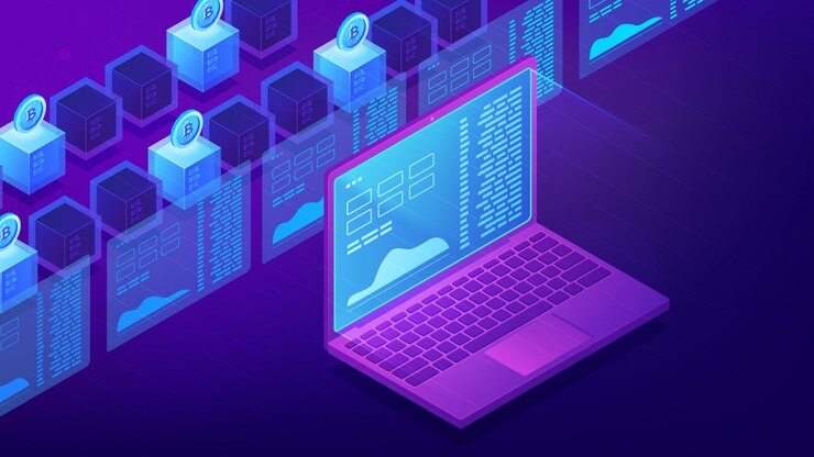 Vector concepto de página de aterrizaje de comercio de criptomonedas isométrica.
