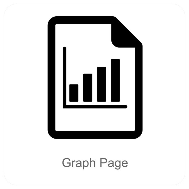 Concepto de página de gráfico e icono de informe