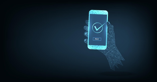 Concepto de pago en línea en un teléfono inteligente