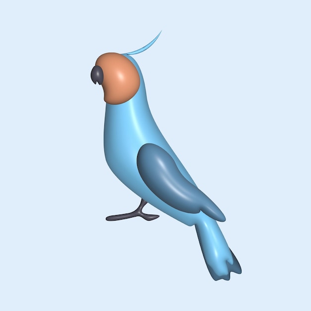Concepto de pájaro volador Estilo de dibujos animados de objetos 3D realistas