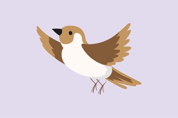 Concepto de pájaro volador Ilustración vectorial plana de colores aislada