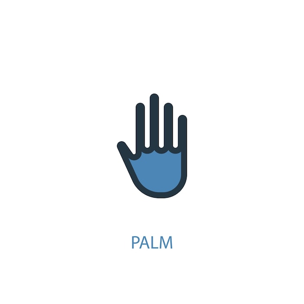 Concepto de palm 2 icono de color. ilustración simple elemento azul. diseño de símbolo de concepto de palma. se puede utilizar para ui / ux web y móvil