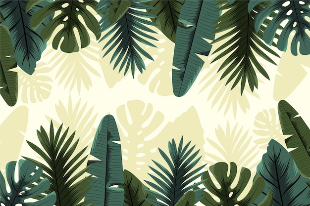 Vector concepto de papel tapiz mural tropical
