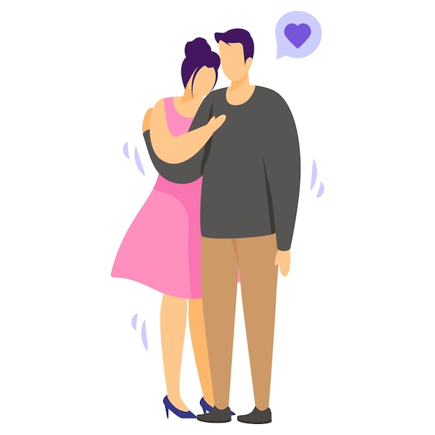 concepto de pareja casada feliz Alégrate con el diseño de vectores de socios Estado de ánimo y sentimiento Emocional