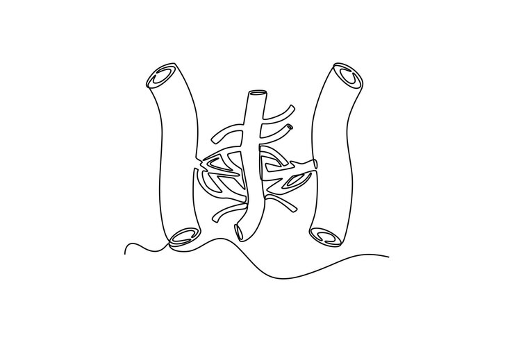 Vector el concepto de las partes del sistema linfático del cuerpo diseño de dibujo de línea única ilustración gráfica vectorial