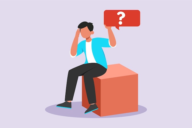 Concepto de pensamiento o resolución de problemas Ilustración vectorial plana de color aislada
