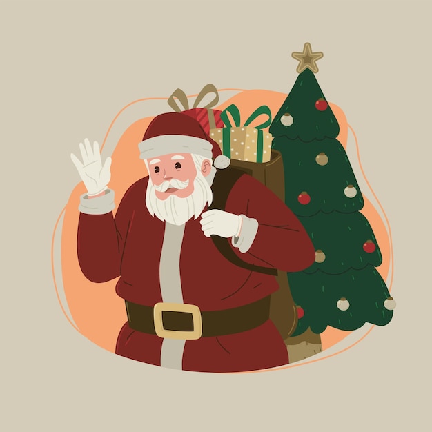 Concepto de personaje de Papá Noel