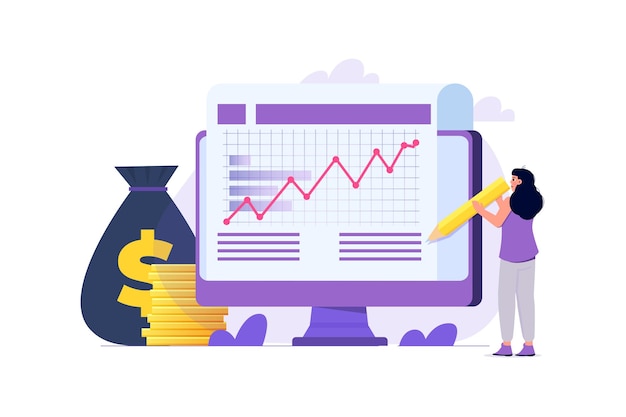 El concepto de personal financiero y administrativo. Ilustración vectorial.