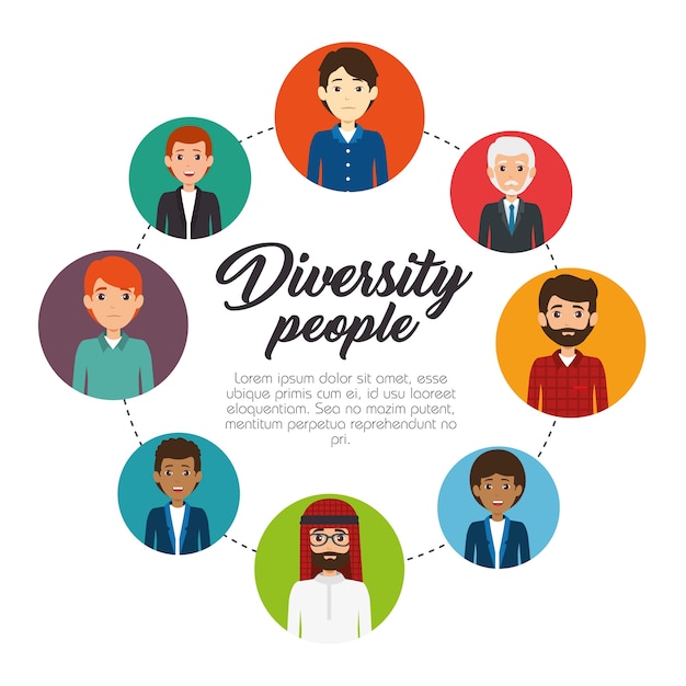 Concepto de personas de diversidad