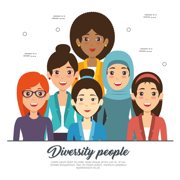 Concepto de personas de diversidad